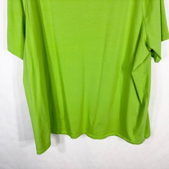 Catherines Plus Size 2X 22W 24W Top Green Suprema Collection Keyhole Neck 1494 - Picture 7 of 9